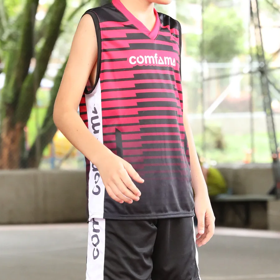 Uniforme Baloncesto Comfama, Fucsia x Negro